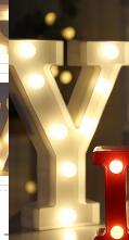 Veilleuse LED lumineuse avec lettres et chiffres de l'alphabet anglais, lampe à piles, décoration romantique pour mariage, fête de Noël