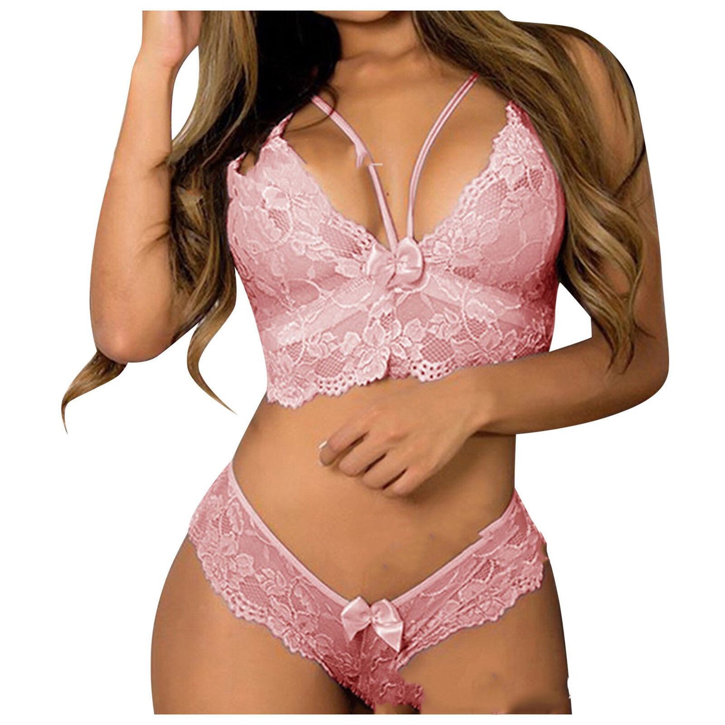 Femmes Sexy Plus Taille Lingerie Corset Dentelle Floral Bralette Soutien-gorge Deux Pièces Sous-vêtements Lingerie Sexy