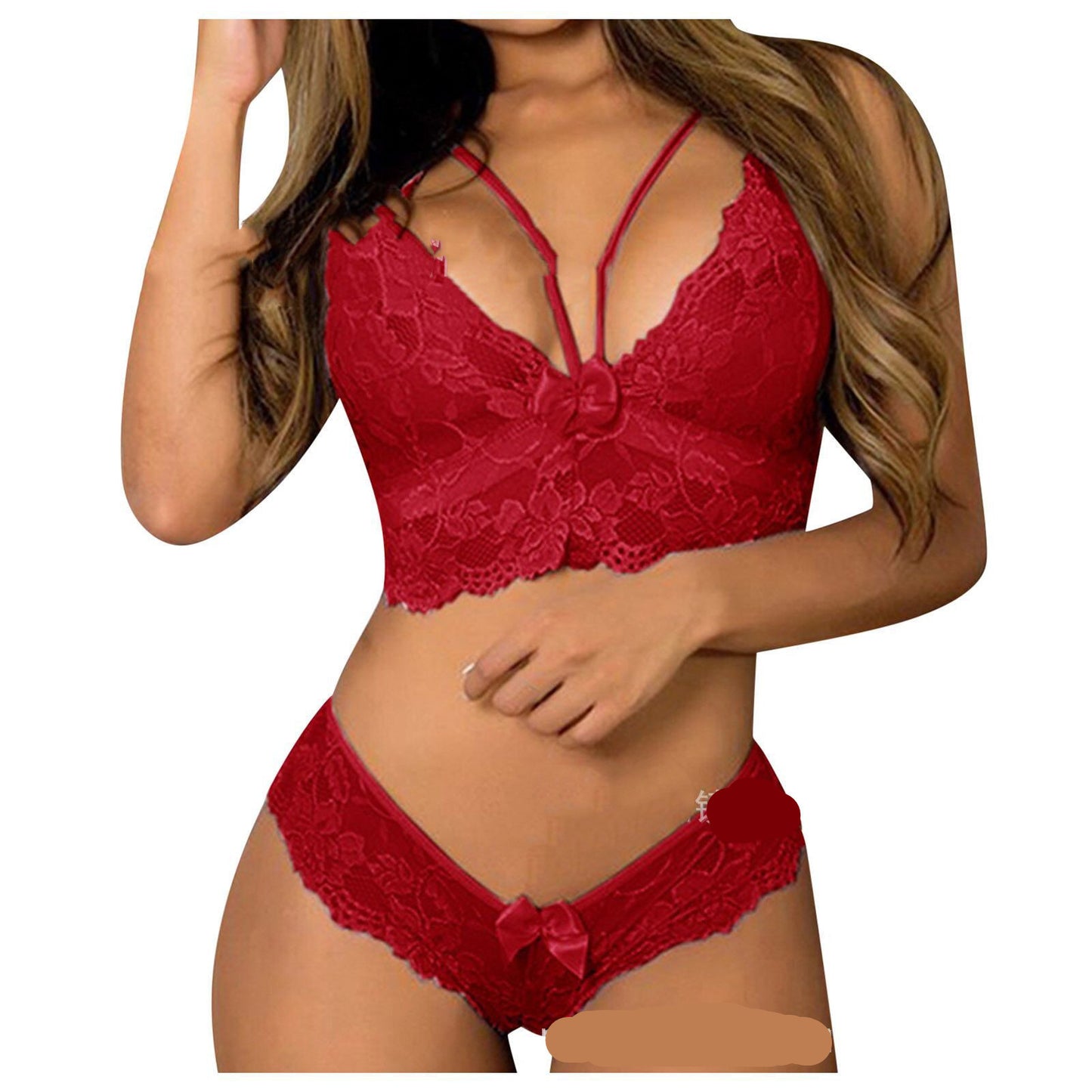 Femmes Sexy Plus Taille Lingerie Corset Dentelle Floral Bralette Soutien-gorge Deux Pièces Sous-vêtements Lingerie Sexy