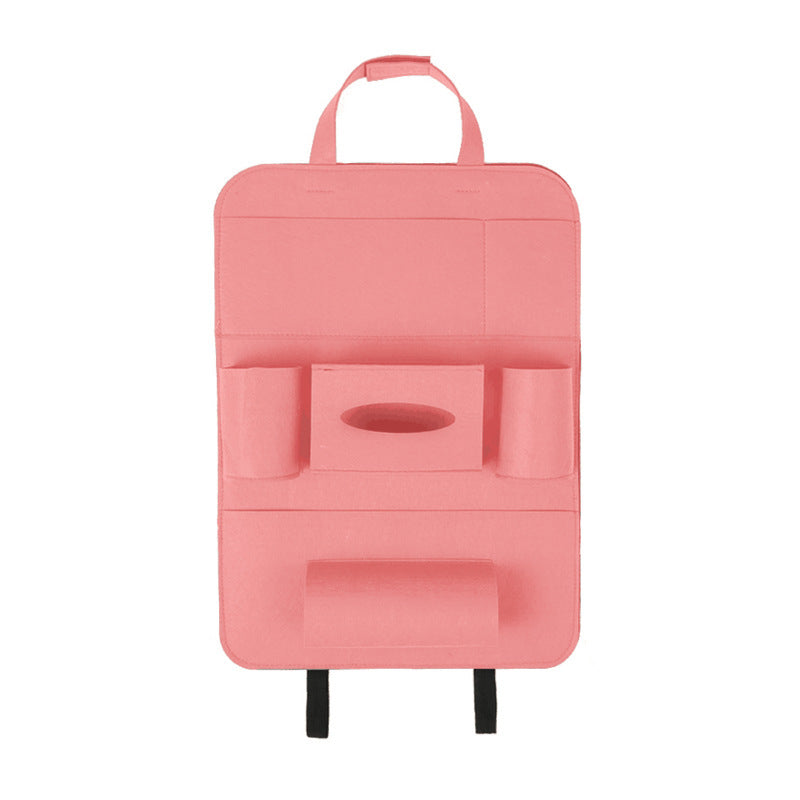 Organisateur de siège arrière de voiture Auto Car, support de style automobile, sac de rangement multifonction en feutre de laine avec plusieurs poches pour accessoires de véhicule.