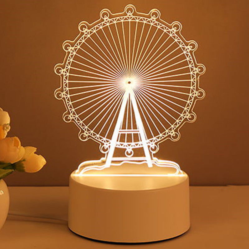 Lampe 3D en acrylique USB LED, veilleuse, panneau néon, décoration de Noël pour la maison, décoration de chambre, cadeaux de Saint-Valentin