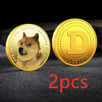 WOW Doge coin To The Moon In Doge We Trust Pièces commémoratives plaquées or Motif de chien mignon Collection imprimée Cadeaux