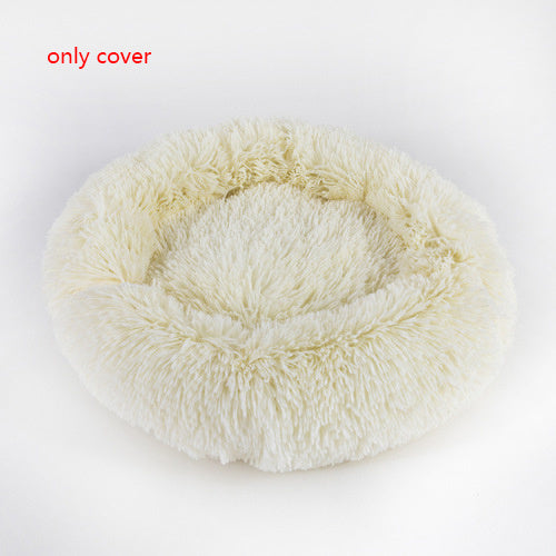 Tapis d'hiver chaud pour chien en peluche et rond