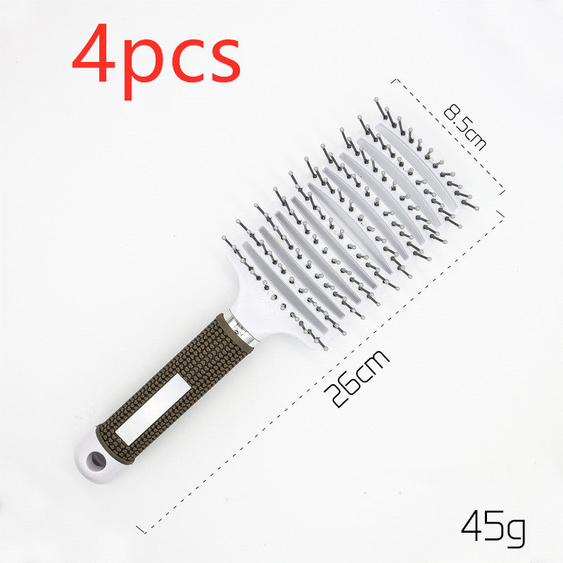 Brosse à cheveux Anti Klit Brushy Haarborstel pour femmes, brosse démêlante, poils en nylon, massage du cuir chevelu, brosse à teaser.