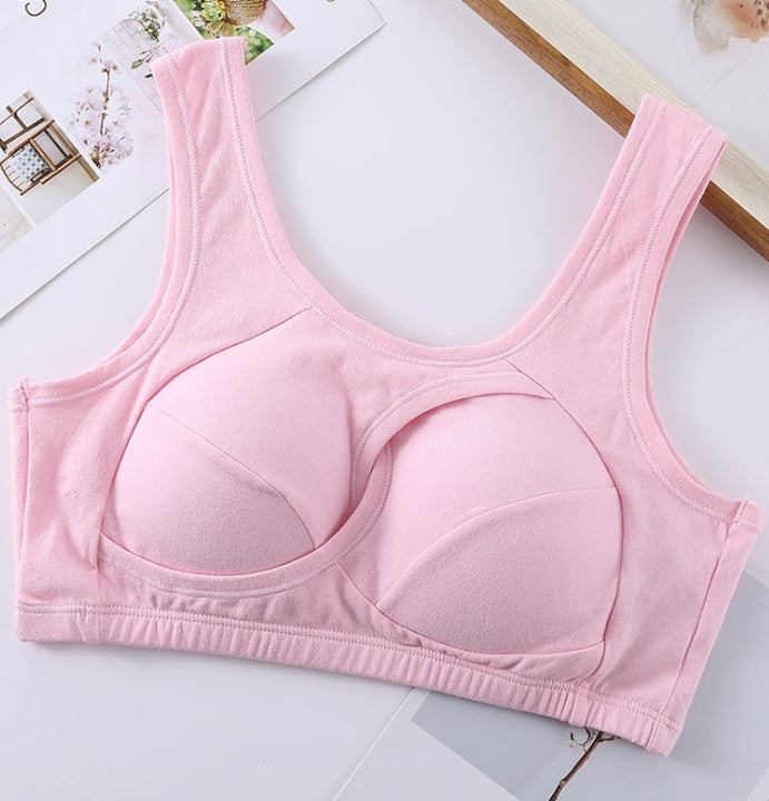 Soutien-gorge grande taille pour femme, sous-vêtements en coton résistant aux tremblements de terre, hauts de nuit sans boucles, lingerie sans armature avec rembourrage amovible