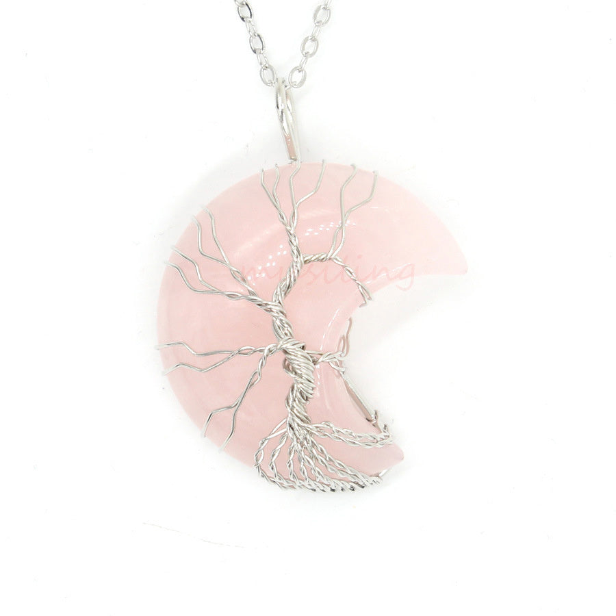 Pendentif Lune en Cristal Naturel