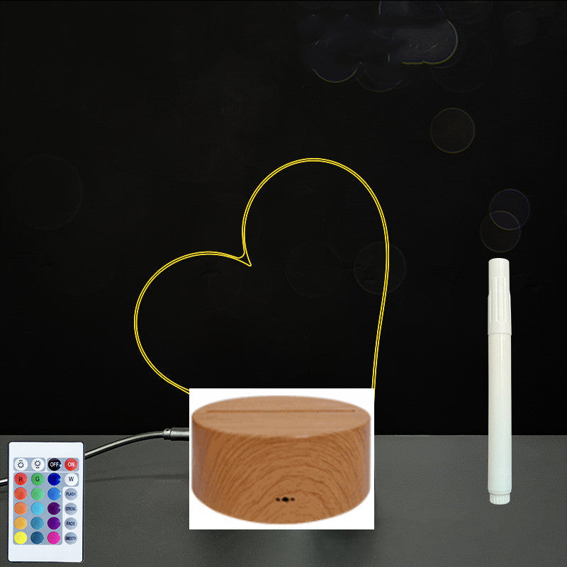 Tableau de message en acrylique 3D avec écriture à la main et lumière LED