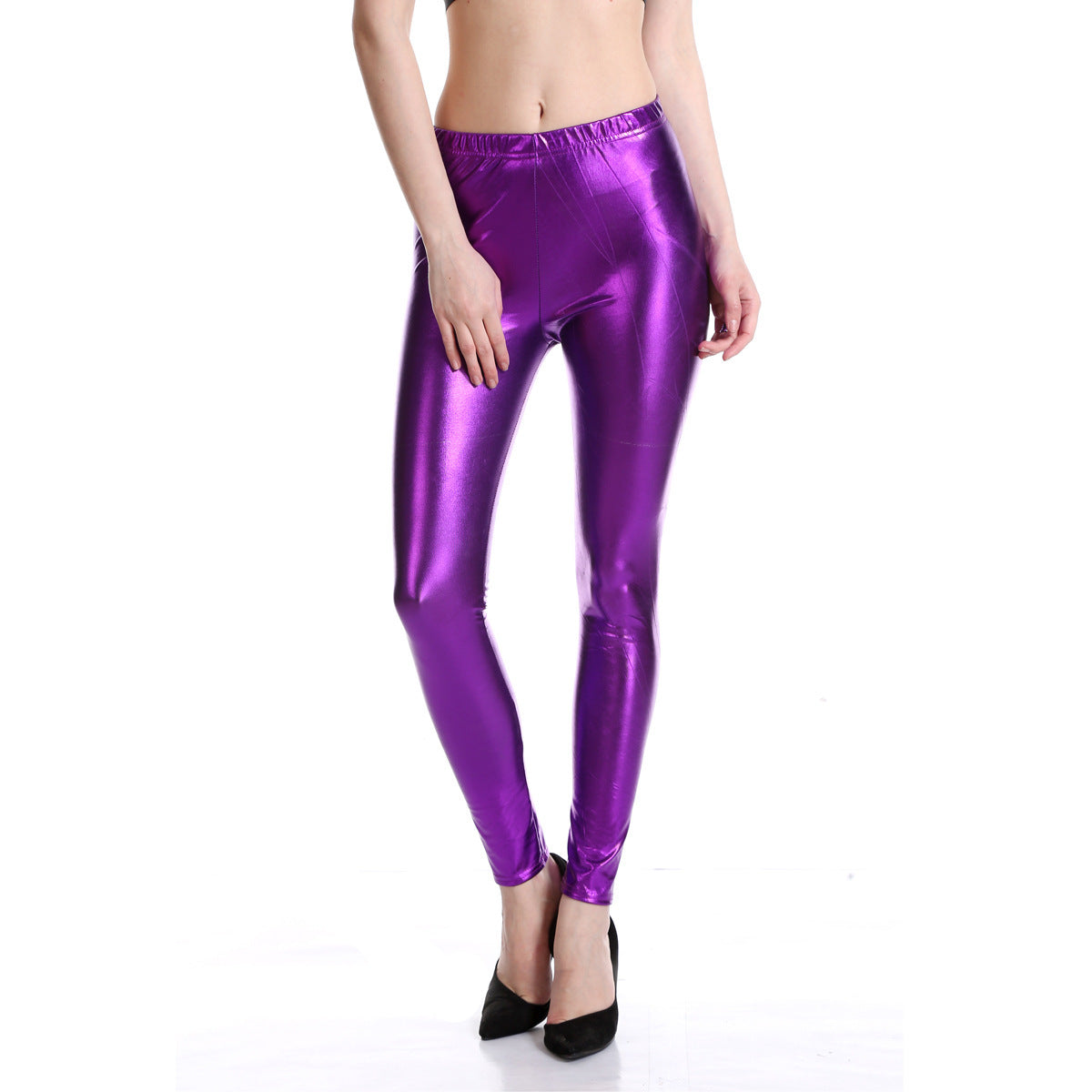 Leggings sexy moulants de couleur unie