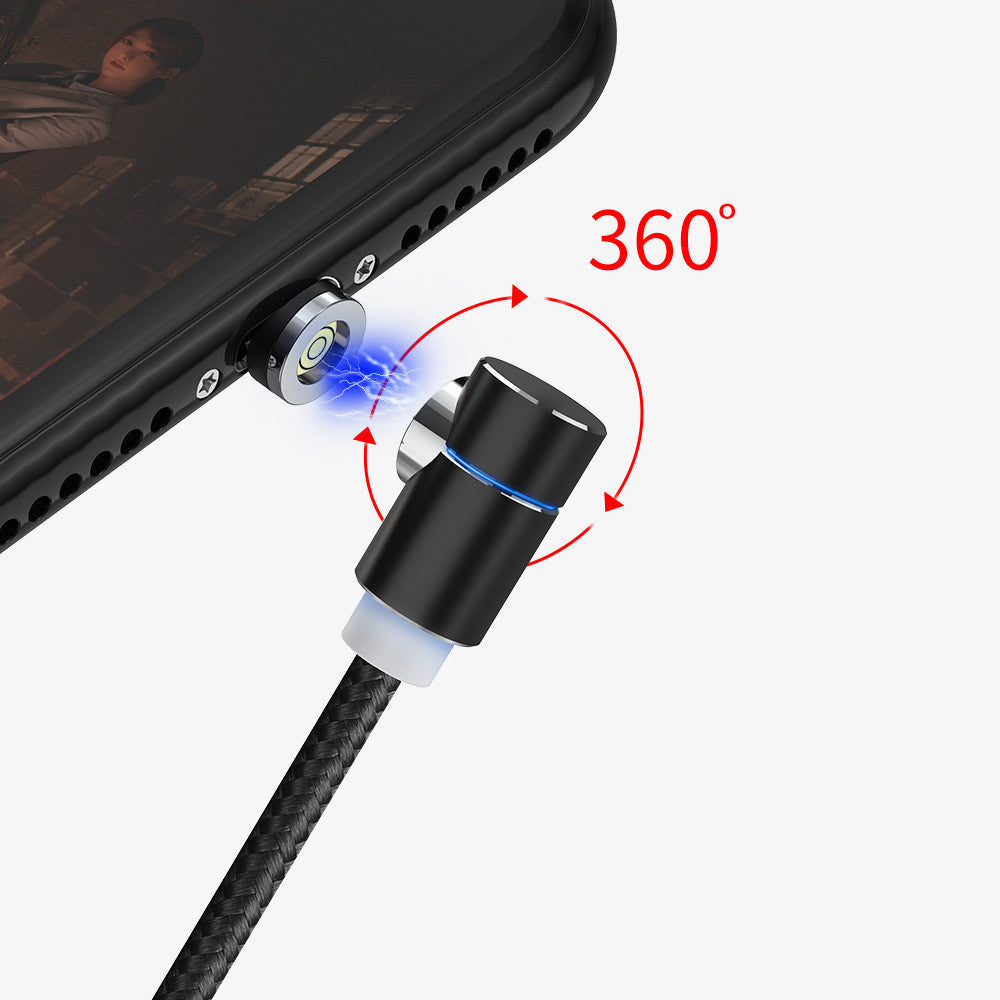 Câble de chargement magnétique LED avec aimant, câble USB et USB Type-C.