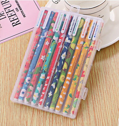 Lot de 10 stylos à encre gel colorés, cadeau promotionnel, papeterie, fournitures scolaires et de bureau