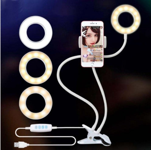 Lumière d'autoportrait LED pour un éclairage de maquillage ajustable en direct - Support de 8 cm