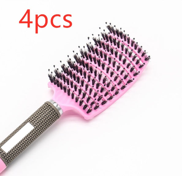 Brosse à cheveux Anti Klit Brushy Haarborstel pour femmes, brosse démêlante, poils en nylon, massage du cuir chevelu, brosse à teaser.