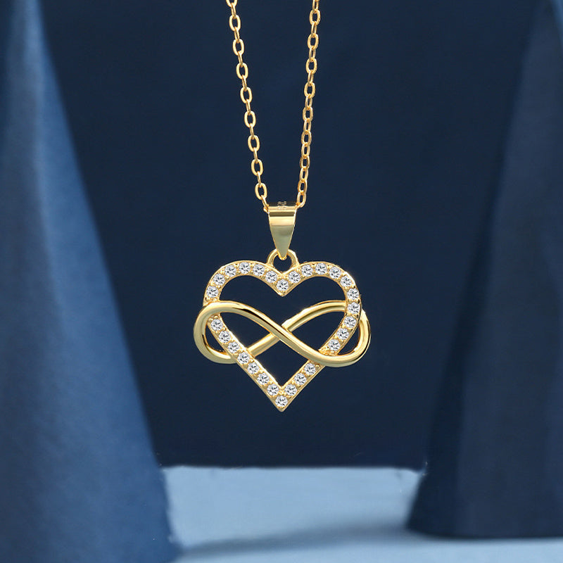 Collier d'amour illimité pour femmes, cadeau de Saint-Valentin, s'accorde avec tout, chaîne de clavicule de haute qualité, ne peut pas être tombé.