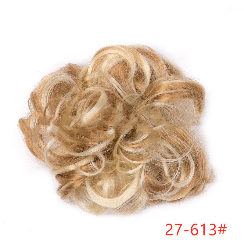 Europe, Japon et Corée du Sud populaires chignon naturel moelleux cordon cheveux bouclés boule tête cheveux anneau ensemble de cheveux accessoires de cheveux féminins cheveux en fibre chimique