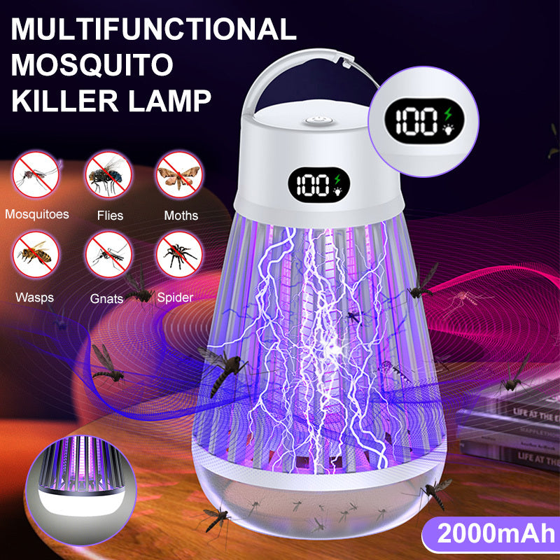 Lampe anti-moustiques à affichage numérique, piège à moustiques par choc électrique, lumière piège à insectes sans radiation, répulsif à insectes pour chambre à coucher, gadgets d'été pour l'extérieur.