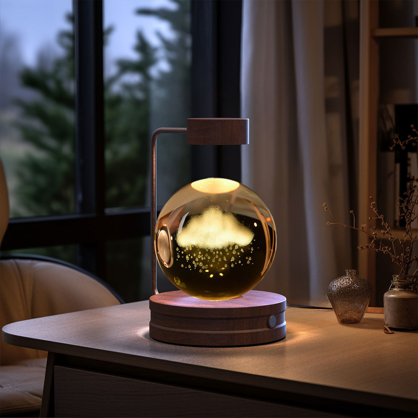 Lampe de chevet à lumière nocturne intérieure en forme de dinosaure cosmique à boule de cristal, alimentation USB, lumière chaude, cadeau d'anniversaire.