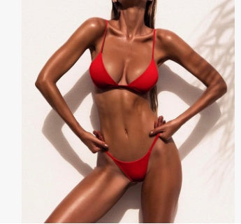 Bikini sexy en vente rapide, bikini explosif, nouveau maillot de bain de couleur pure pour femmes du commerce extérieur européen et américain