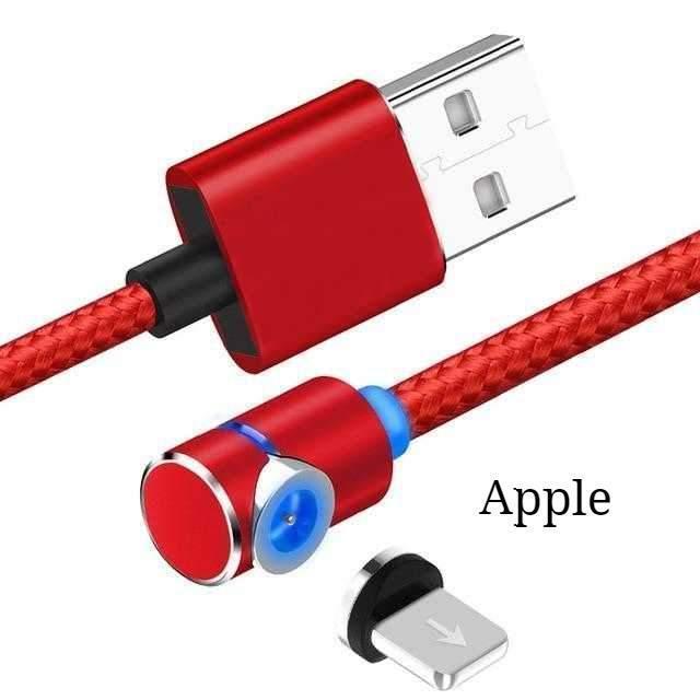 Câble de chargement magnétique LED avec aimant, câble USB et USB Type-C.