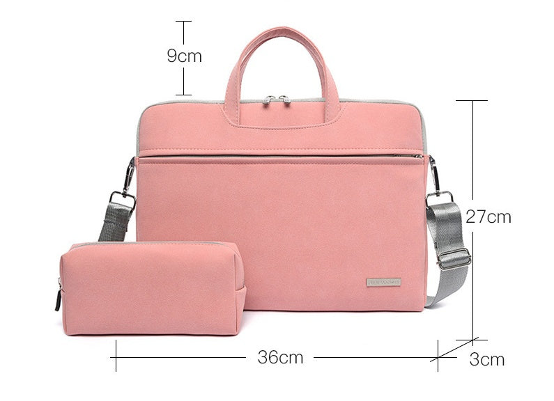 Sac en cuir PU pour femmes, étui de transport pour ordinateur portable, mallette pour Macbook Air 13,3 14 15,6 pouces, sacs à main pour hommes, sac à épaule pour souris.