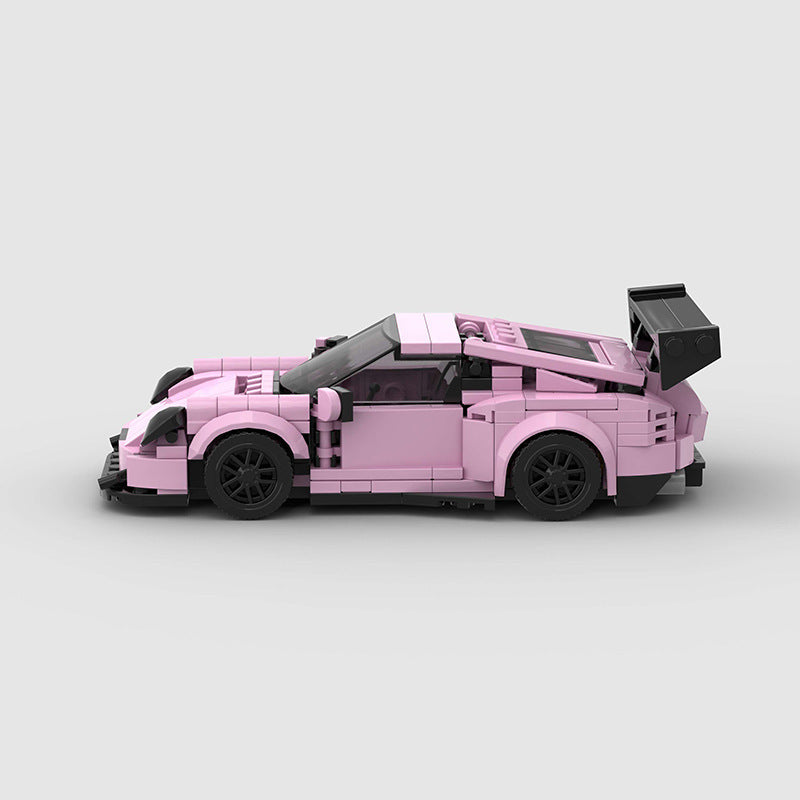 Petit modèle de voiture de course pour enfants, jouet éducatif en blocs de construction MOC.