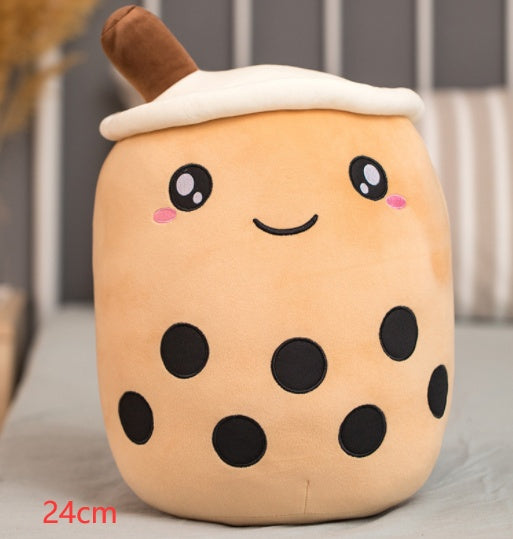 Jouet en peluche de tasse de thé au lait à la fraise, boisson en peluche douce, coussin de thé à bulles, cadeau pour enfants.