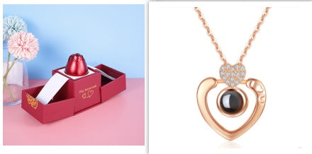 Cadeaux de Saint-Valentin en métal, boîte à bijoux, collier pour mariage, cadeaux de collier pour petite amie.