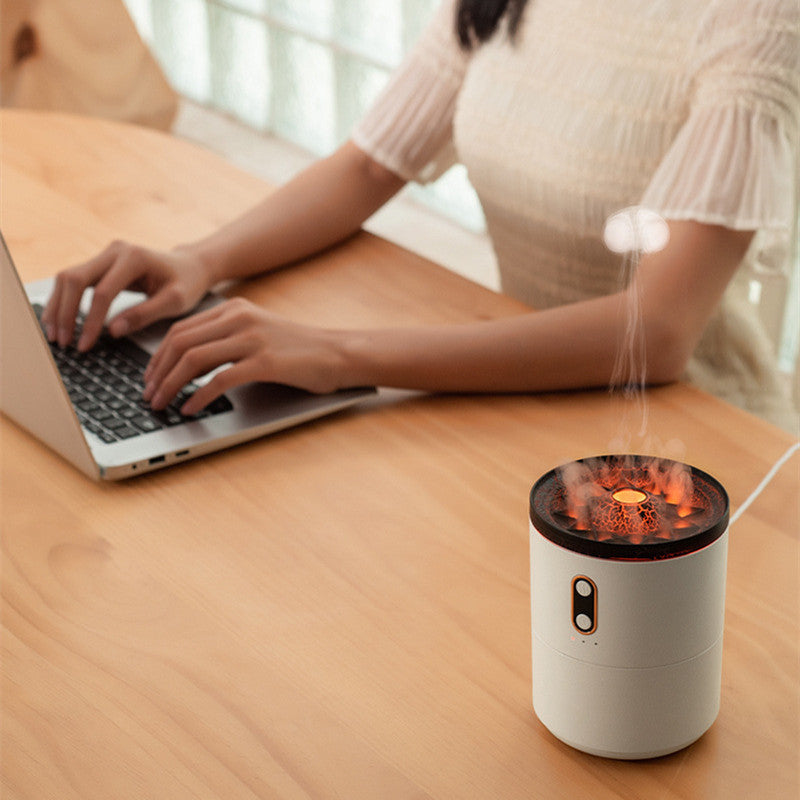 Diffuseur d'huile essentielle à arôme de flamme volcanique, humidificateur d'air portable USB en forme de méduse, lampe de nuit, humidificateur de parfum.