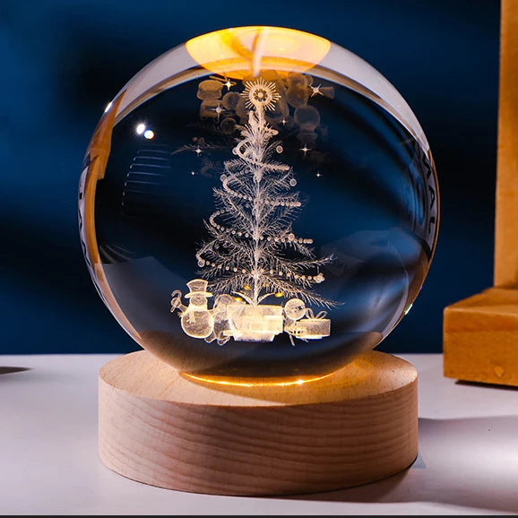 Ciel étoilé lumineux et planètes, lune, boule de cristal, petite lampe de nuit, projection d'ambiance, lumière, cadeau créatif, nouveau cadeau étrange.