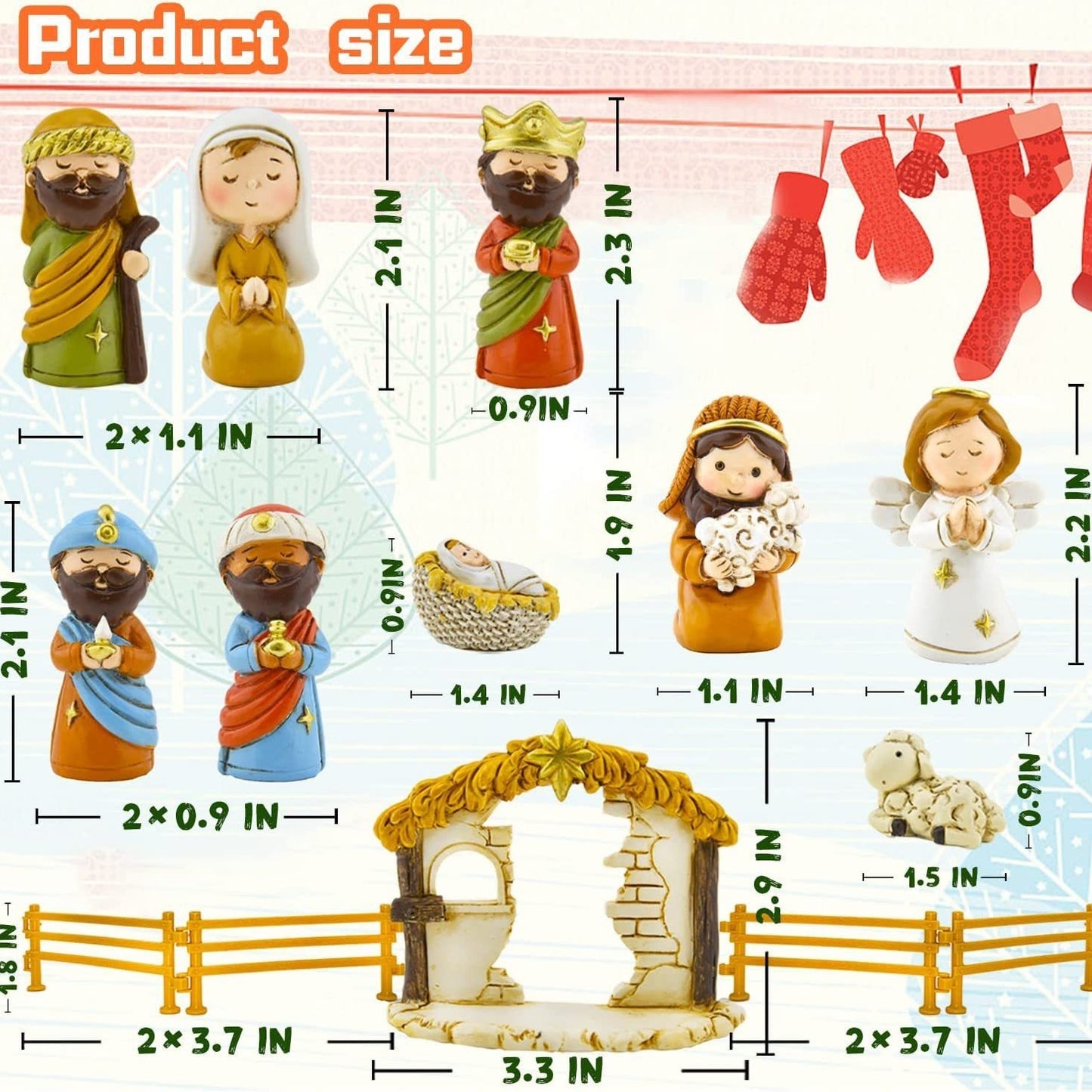 Ornement en résine de table de sable de Noël pour la naissance de Jésus