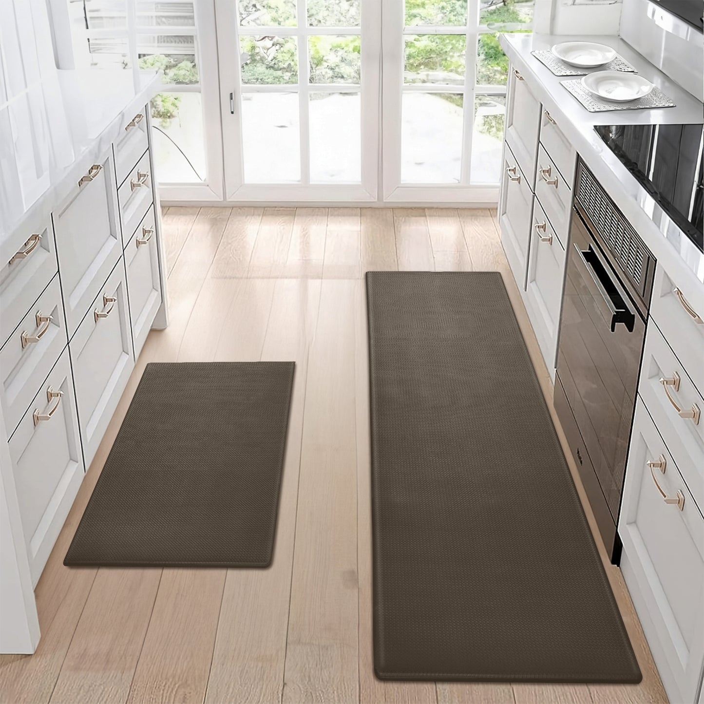 Tapis de sol de cuisine ensemble de deux pièces antidérapant, imperméable et facile à nettoyer pour la maison, la cuisine.