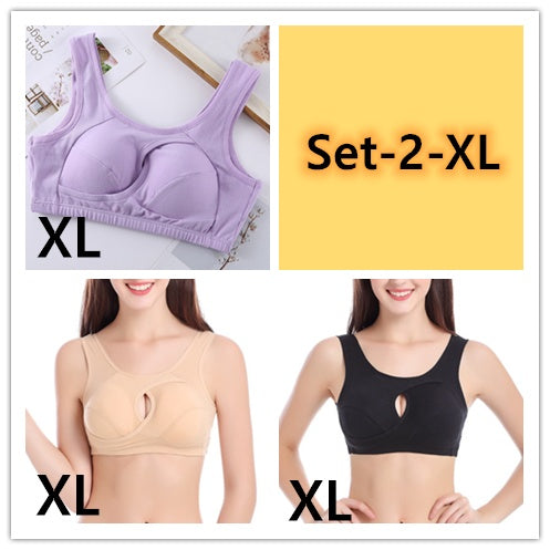 Soutien-gorge grande taille pour femme, sous-vêtements en coton résistant aux tremblements de terre, hauts de nuit sans boucles, lingerie sans armature avec rembourrage amovible