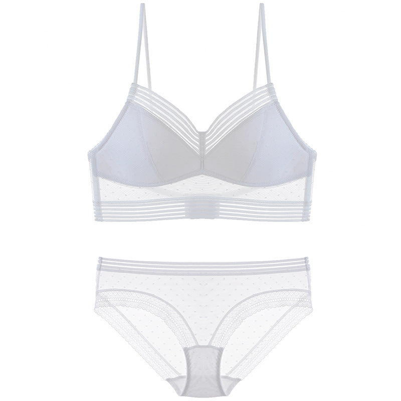 Ensemble soutien-gorge invisible sexy sans anneau en acier