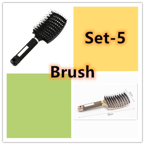 Brosse à cheveux Anti Klit Brushy Haarborstel pour femmes, brosse démêlante, poils en nylon, massage du cuir chevelu, brosse à teaser.