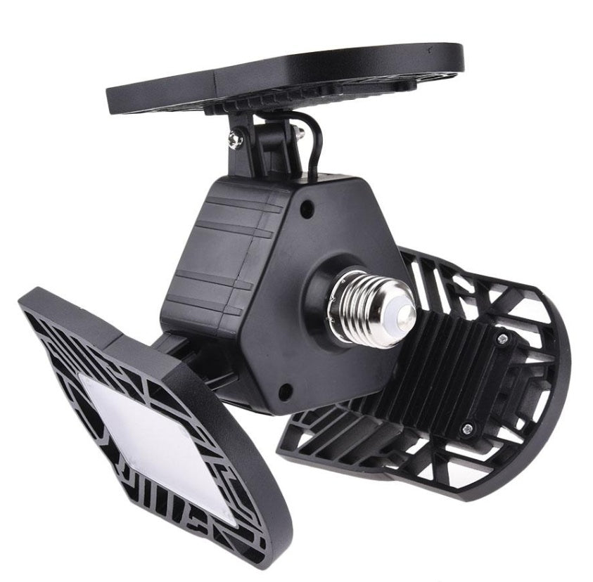 Lumière de garage à lampes déformables générales, radar, lampe industrielle pour entrepôt, éclairage domestique à haute intensité.