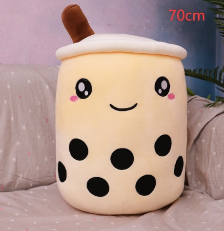 Jouet en peluche de tasse de thé au lait à la fraise, boisson en peluche douce, coussin de thé à bulles, cadeau pour enfants.