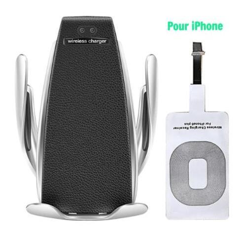 Chargeur sans fil de voiture 10W, induction, charge rapide sans fil avec support de téléphone pour voiture S5.