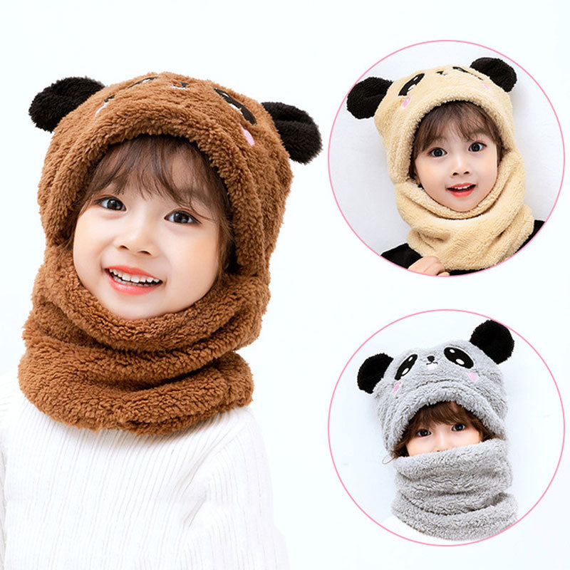 Chapeau en une pièce pour bébé avec protection des oreilles, chapeau panda pour garçons et filles d'hiver.