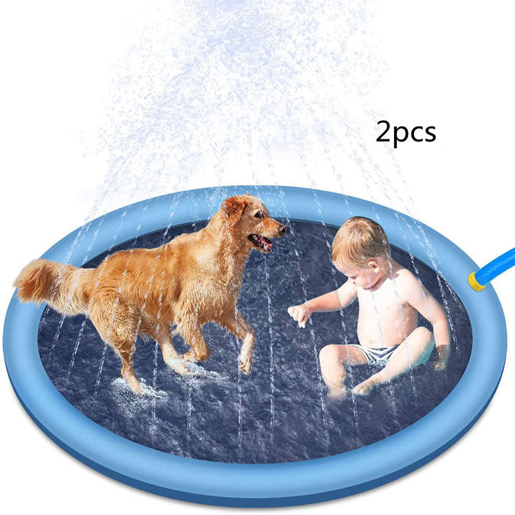 Tapis de jeu anti-dérapant pour enfants et piscine pour chiens, jouets d'eau d'été pour l'extérieur, fontaine de jardin amusante.