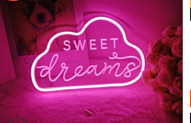 Lumière néon LED, panneau arrière en acrylique, lumière de décoration de chambre.