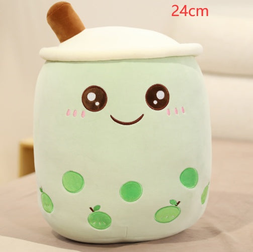Jouet en peluche de tasse de thé au lait à la fraise, boisson en peluche douce, coussin de thé à bulles, cadeau pour enfants.