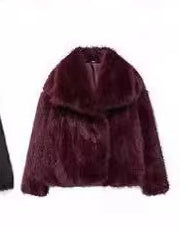 Manteau en peluche d'hiver mode épais à revers vêtements d'extérieur décontractés à manches longues pour femmes