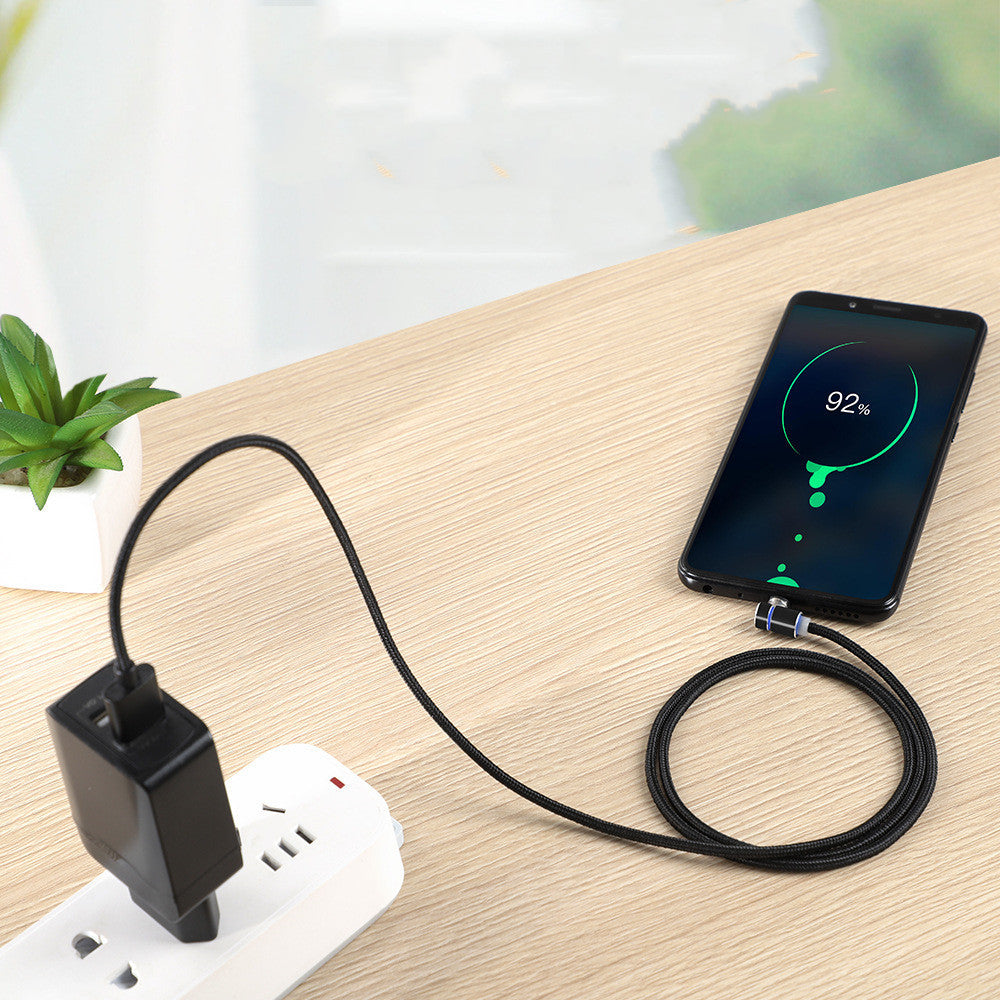 Câble de chargement magnétique LED avec aimant, câble USB et USB Type-C.