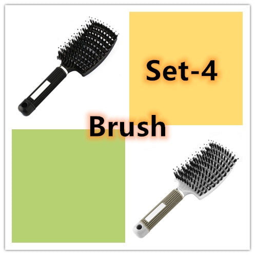 Brosse à cheveux Anti Klit Brushy Haarborstel pour femmes, brosse démêlante, poils en nylon, massage du cuir chevelu, brosse à teaser.