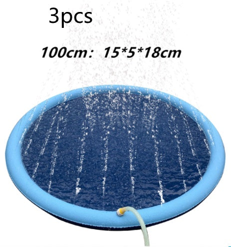 Tapis de jeu anti-dérapant pour enfants et piscine pour chiens, jouets d'eau d'été pour l'extérieur, fontaine de jardin amusante.