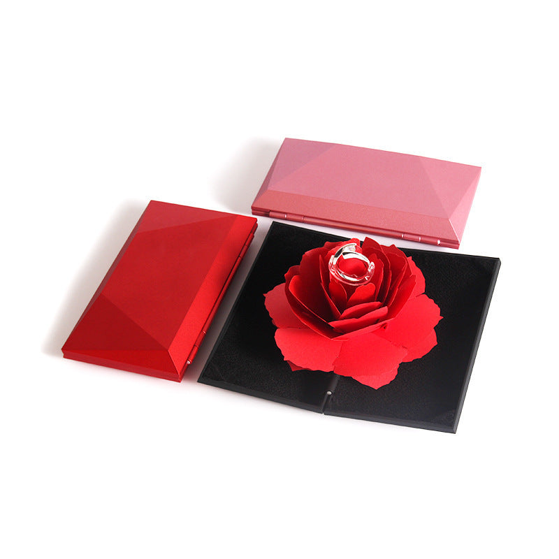 Coffret cadeau rotatif pour bague de fiançailles, nœud de Saint-Valentin, Tanabata