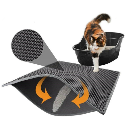 Tapis à litière pour chat en nid d'abeille, tapis imperméable et résistant à l'urine, fournitures pour animaux de compagnie.