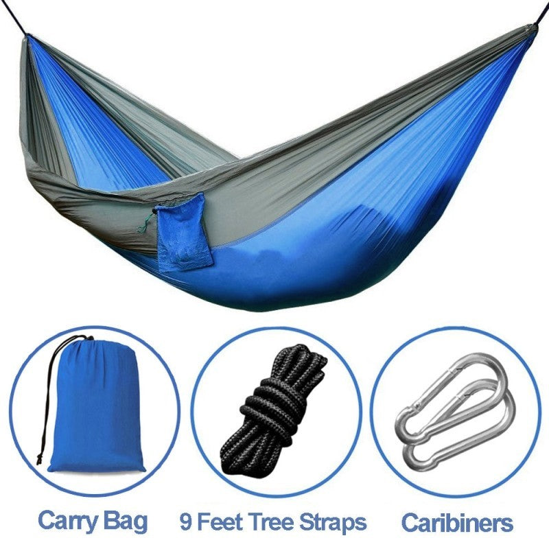 Hamac de randonnée - Hamac double en nylon parachute portable pour extérieur