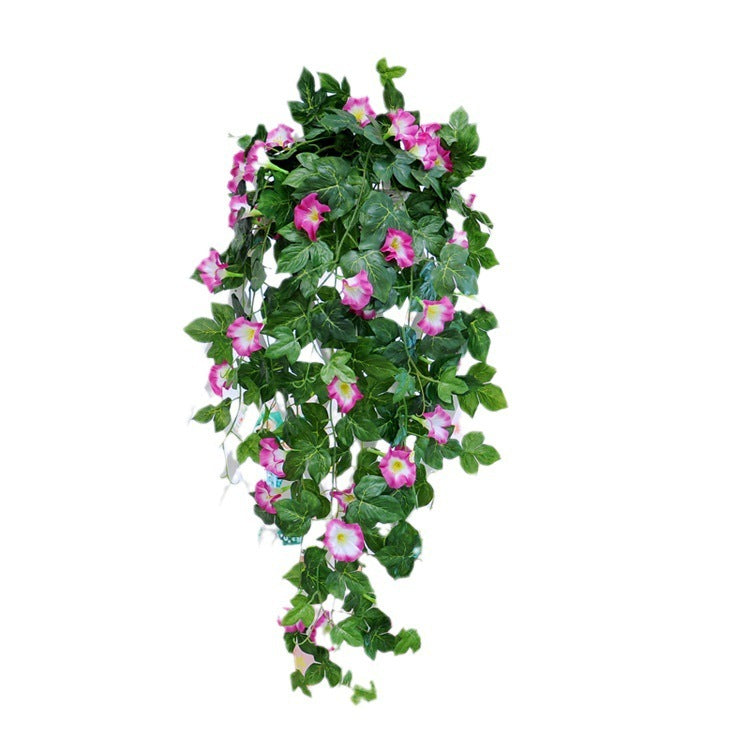 Plante artificielle Morning Glory en rotin pour décoration murale