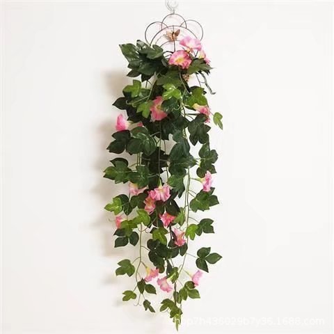 Plante artificielle Morning Glory en rotin pour décoration murale