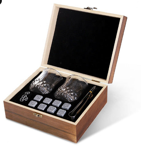 Ensemble verre à whisky, verre à whisky Coffret cadeau en bois